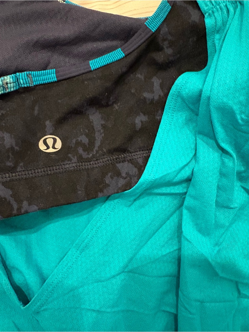 lululemon athletica Teal and Black Muscle Tank